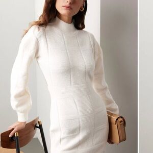 Chic Long Sleeve White Dress